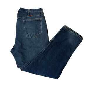 Vtg RUSTLER Jeans 40x32 (38x30) Classic Straight Leg‎ Dark Wash Boho 100% Cotton